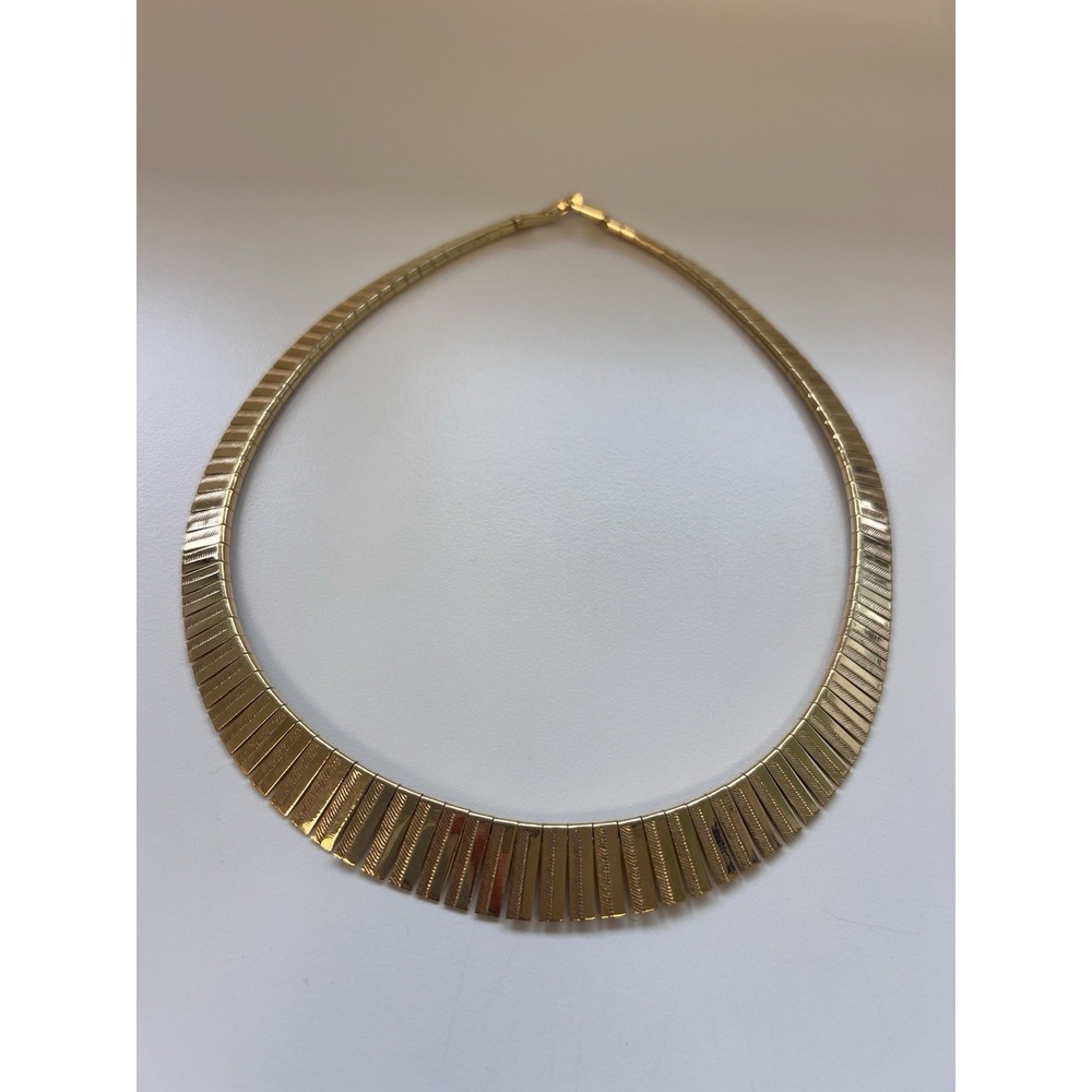 Vintage Napier Gold Tone Necklace Choker Signed 80s Retro‎ Mob Wife